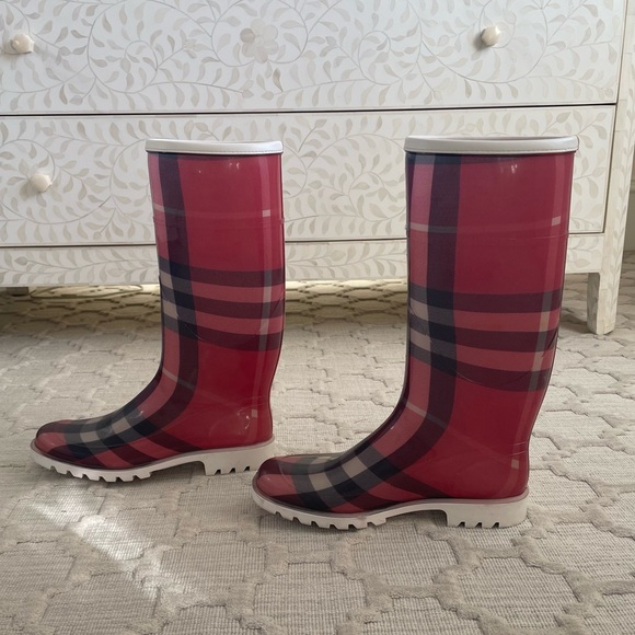 Burberry Rainboots, size 38, red check - Picture 2 of 7